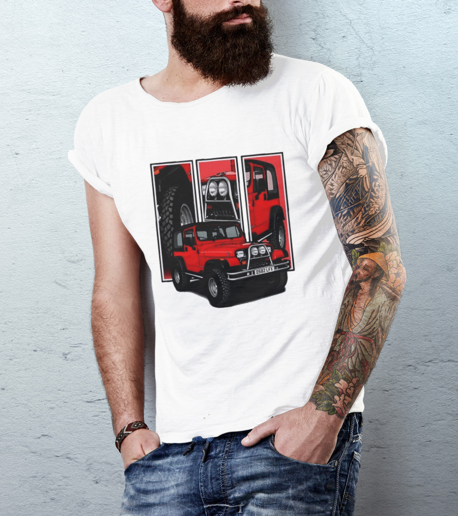 Red Jeep Wrangler 4x4 Off Road Adventure Vehicle Four Wheel Drive T-Shirt