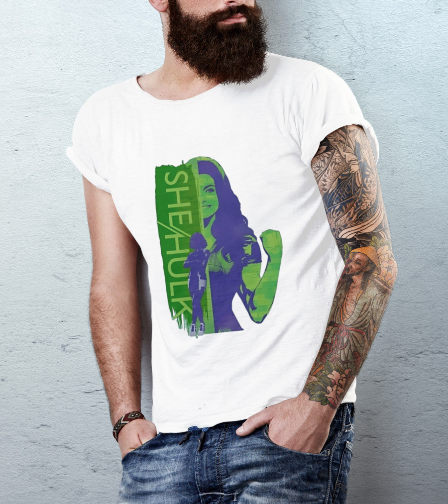 She Hulk Marvel Superhero Jennifer Walters Comic Style Heroic Pose T-Shirt