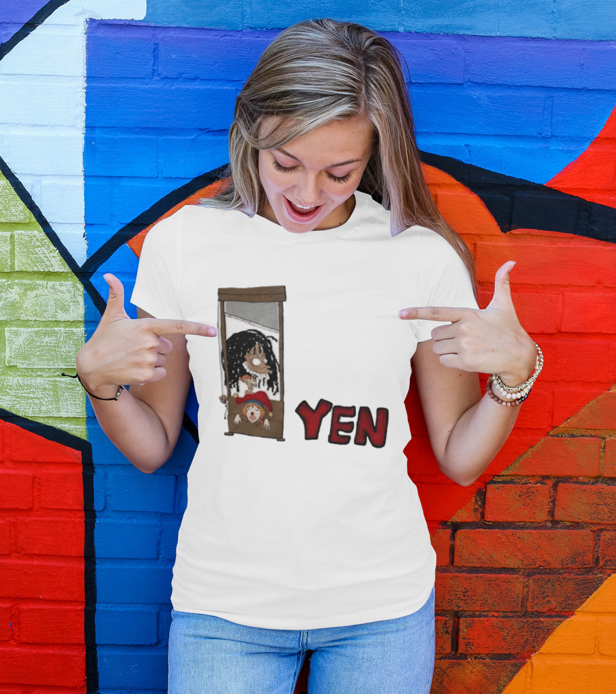 Yen Guillotine Clown Head Cartoon T-Shirt