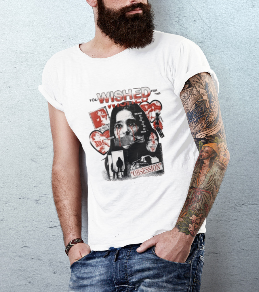 You Wished For This Obsession Nikki Halftone Gagged Woman Blood Tears Collage T-Shirt