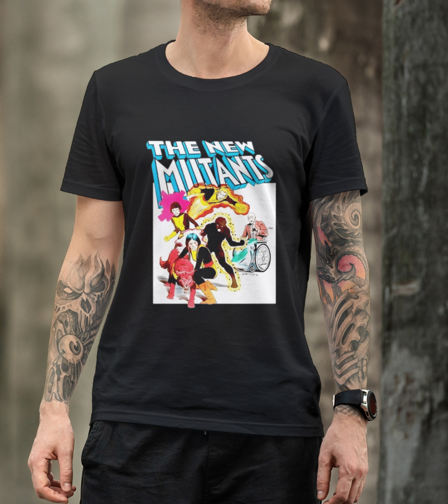 The New Mutants Marvel Comic Book Cover Featuring Iconic Characters T-Shirt
