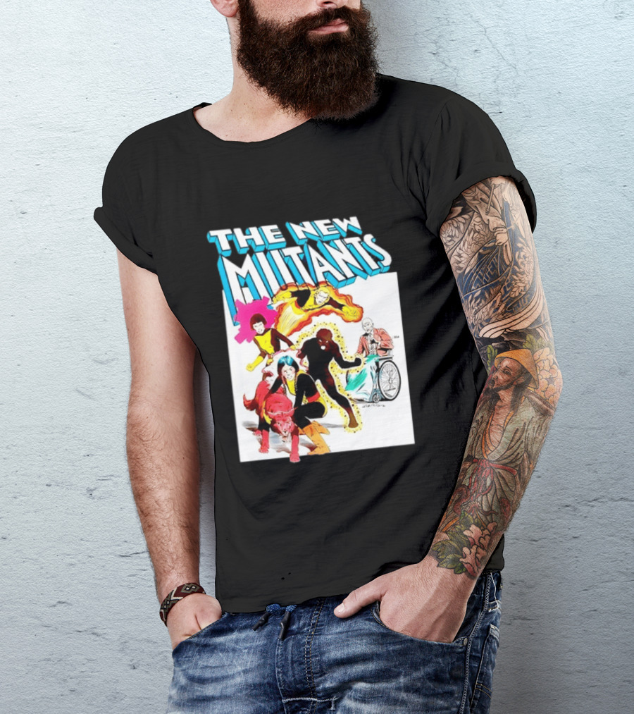 The New Mutants Marvel Comic Book Cover Featuring Iconic Characters T-Shirt