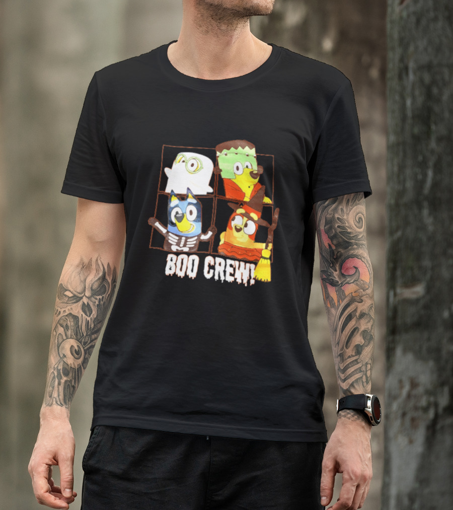 Boo Crew Bluey Halloween Ghost Frankenstein Witch Skeleton T-Shirt