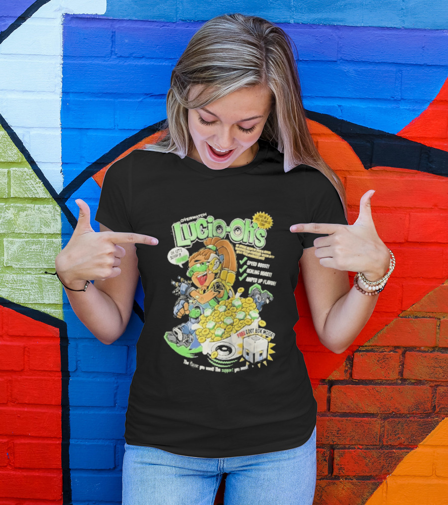 Lucio Oh's Cereal Sound Boost Sonic Waves Packed With Flavor T-Shirt