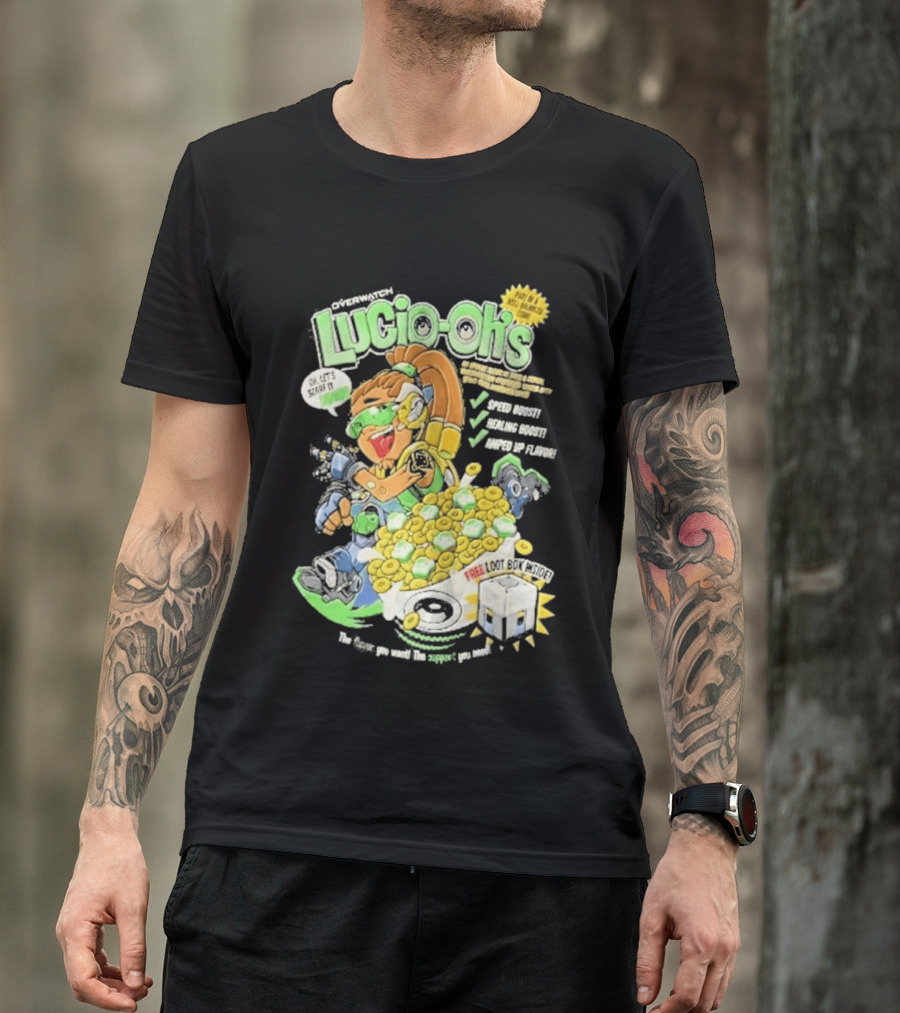 Lucio Oh's Cereal Sound Boost Sonic Waves Packed With Flavor T-Shirt