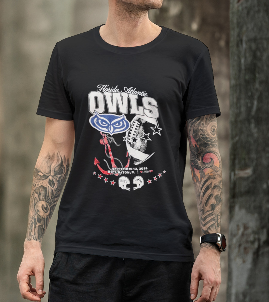 Florida Atlantic Owls September 12 2026 Boca Raton FL Vs Navy T-Shirt