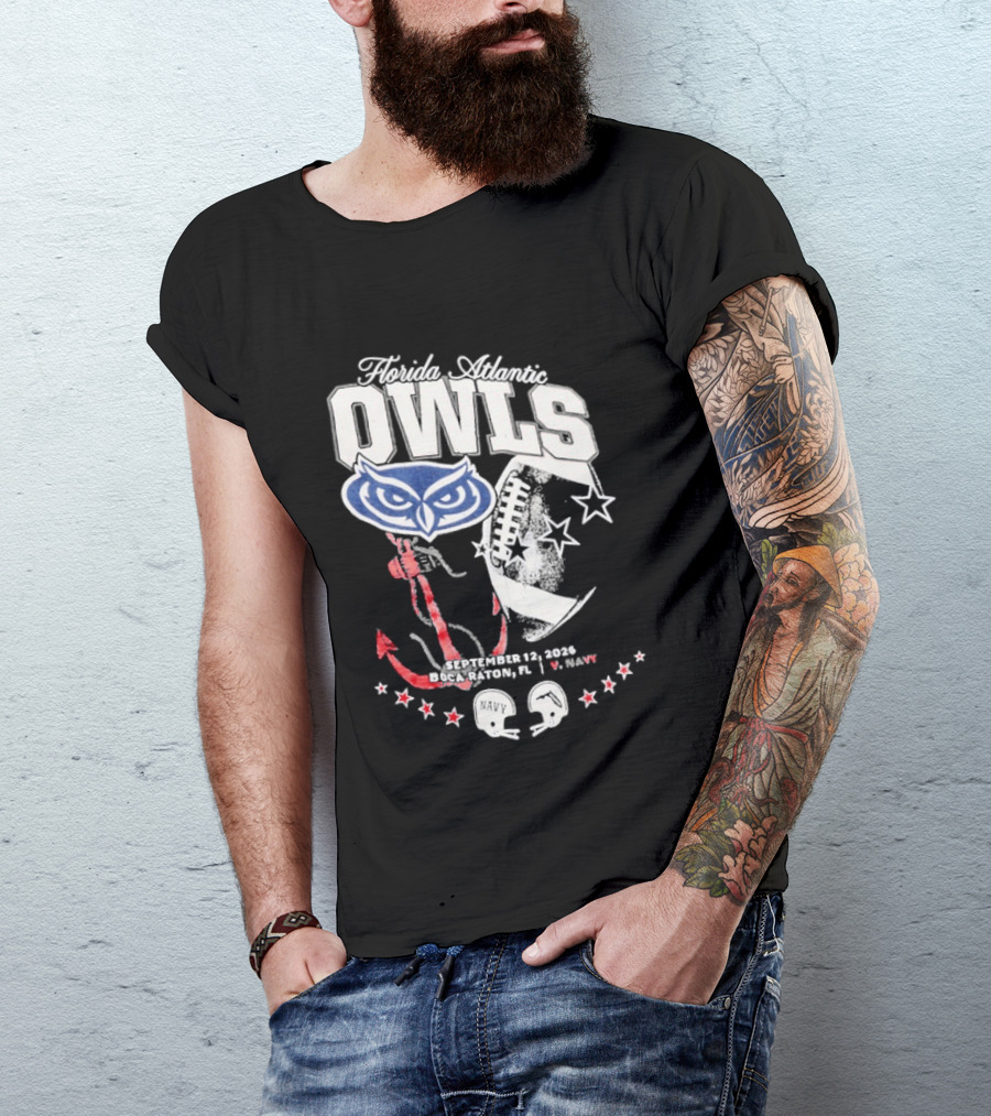 Florida Atlantic Owls September 12 2026 Boca Raton FL Vs Navy T-Shirt