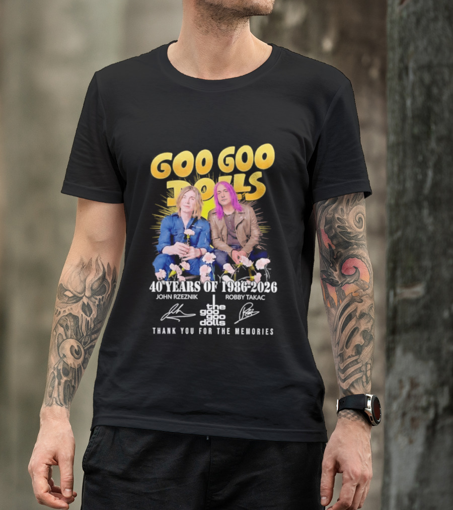 Goo Goo Dolls 40 Years 1986 2026 John Rzeznik Robby Takac Thank You For The Memories T-Shirt
