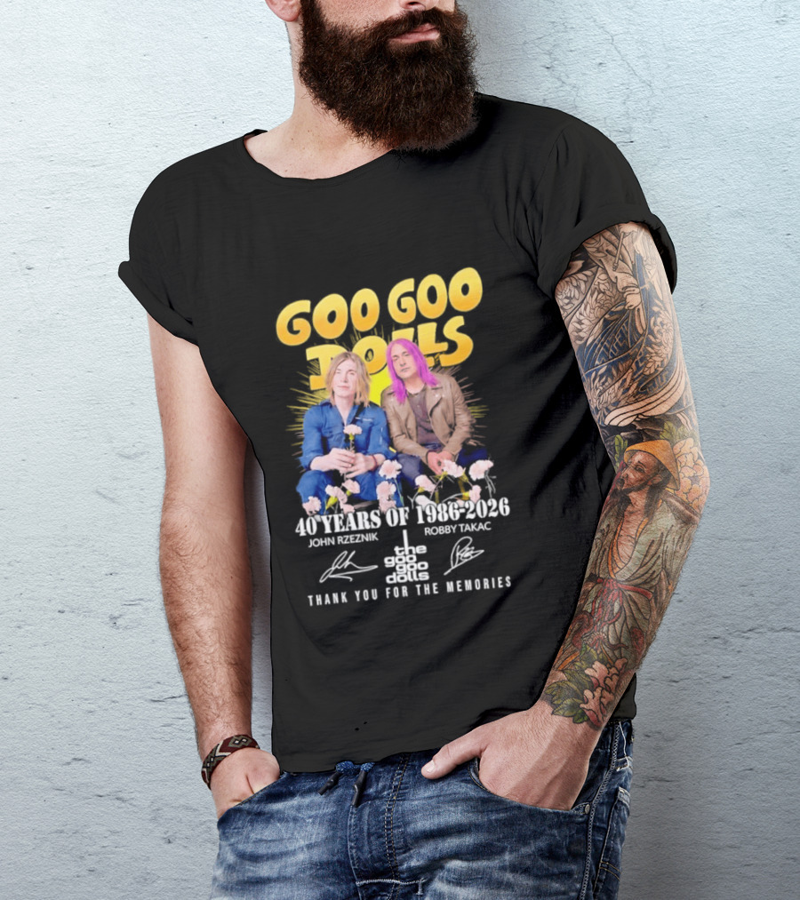 Goo Goo Dolls 40 Years 1986 2026 John Rzeznik Robby Takac Thank You For The Memories T-Shirt