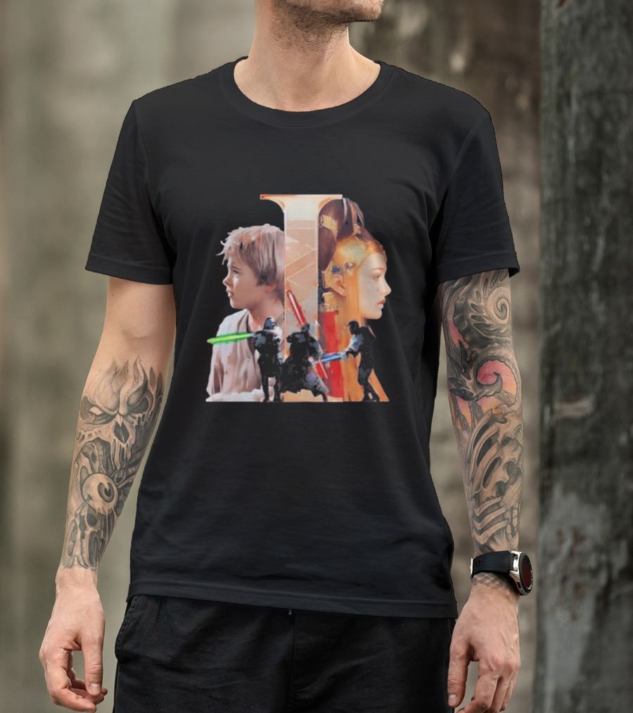 Rebel Scums The Phantom Menace 25th Anniversary Celebration With Iconic Characters And Lightsabers T-Shirt