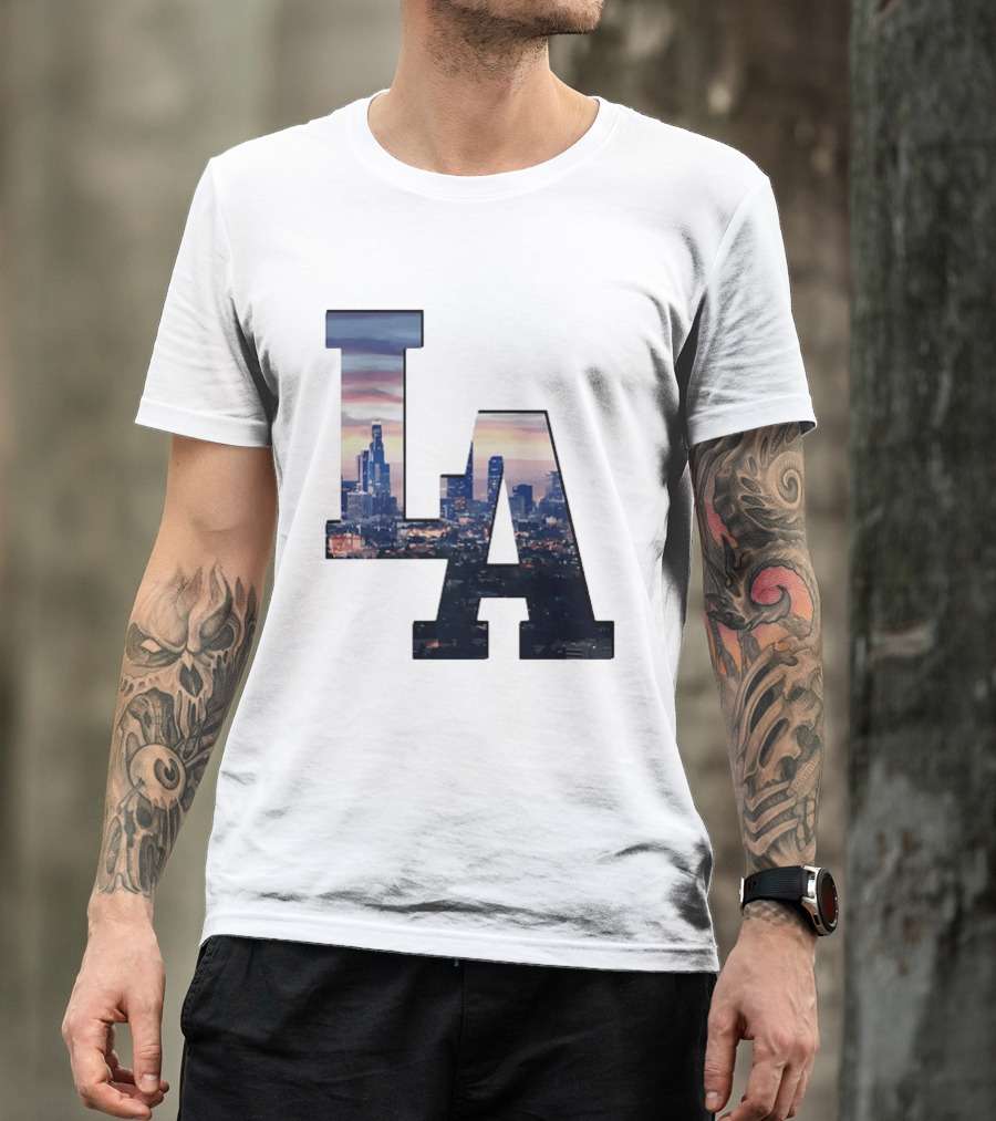 Los Angeles City Skyline LA California Sunset View T-Shirt