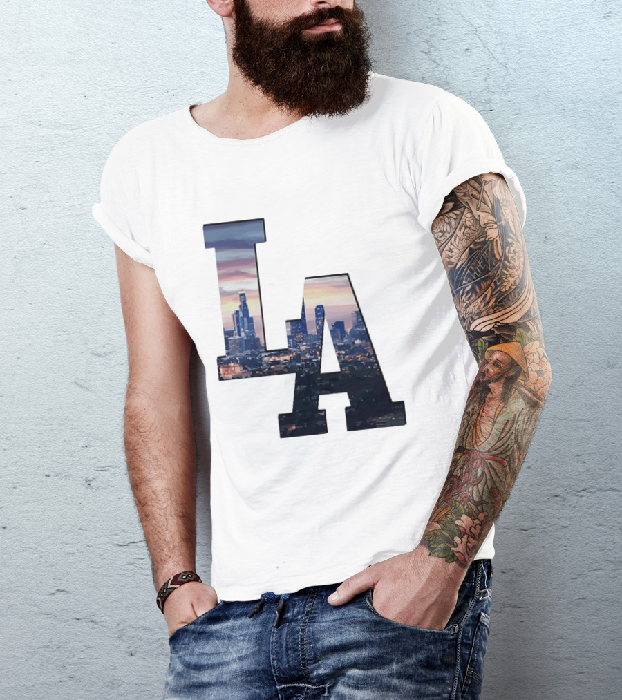 Los Angeles City Skyline LA California Sunset View T-Shirt