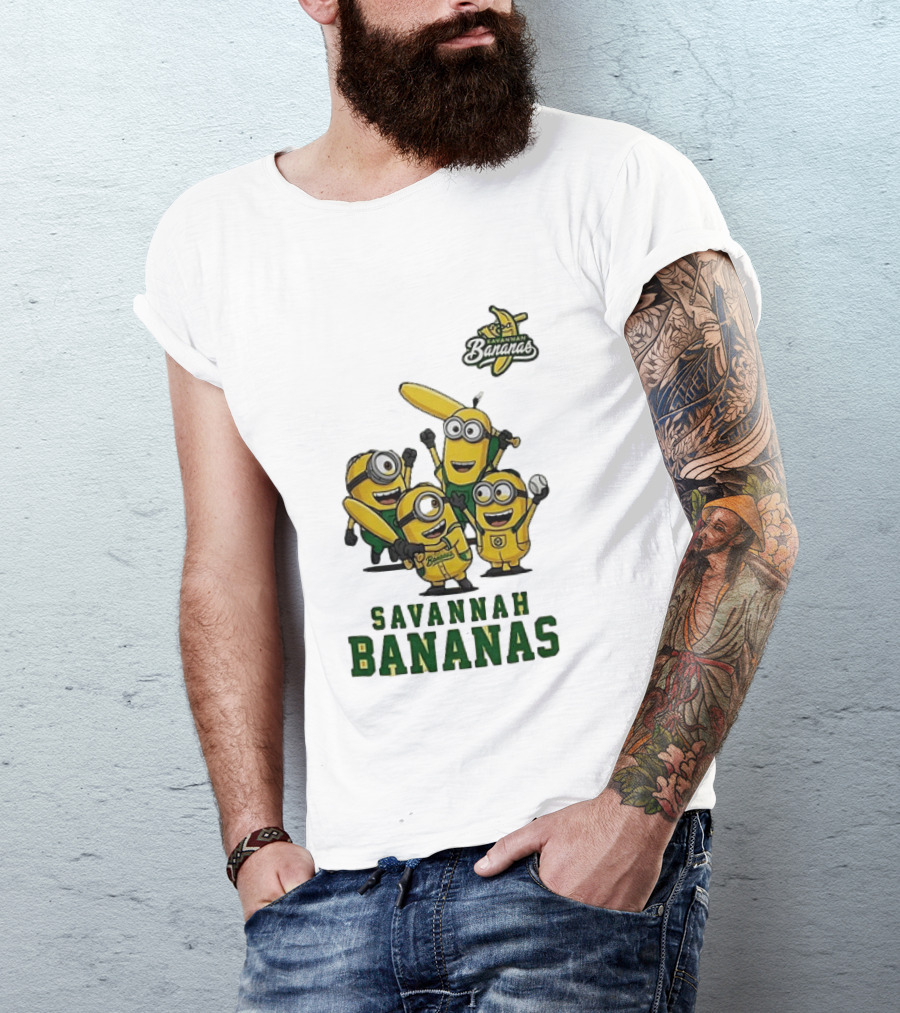 Minions Savannah Bananas Baseball Team Banana Ball Characters T-Shirt