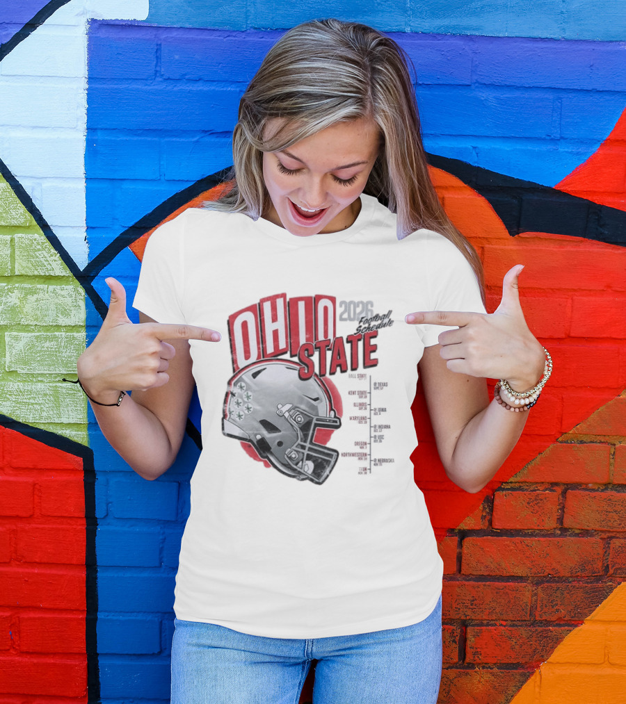 Ohio State Buckeyes 2026 Football Schedule Helmet T-Shirt