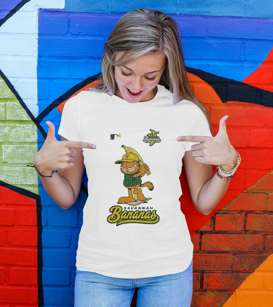 Savannah Bananas Cartoon Orange Cat Baseball MLB T-Shirt