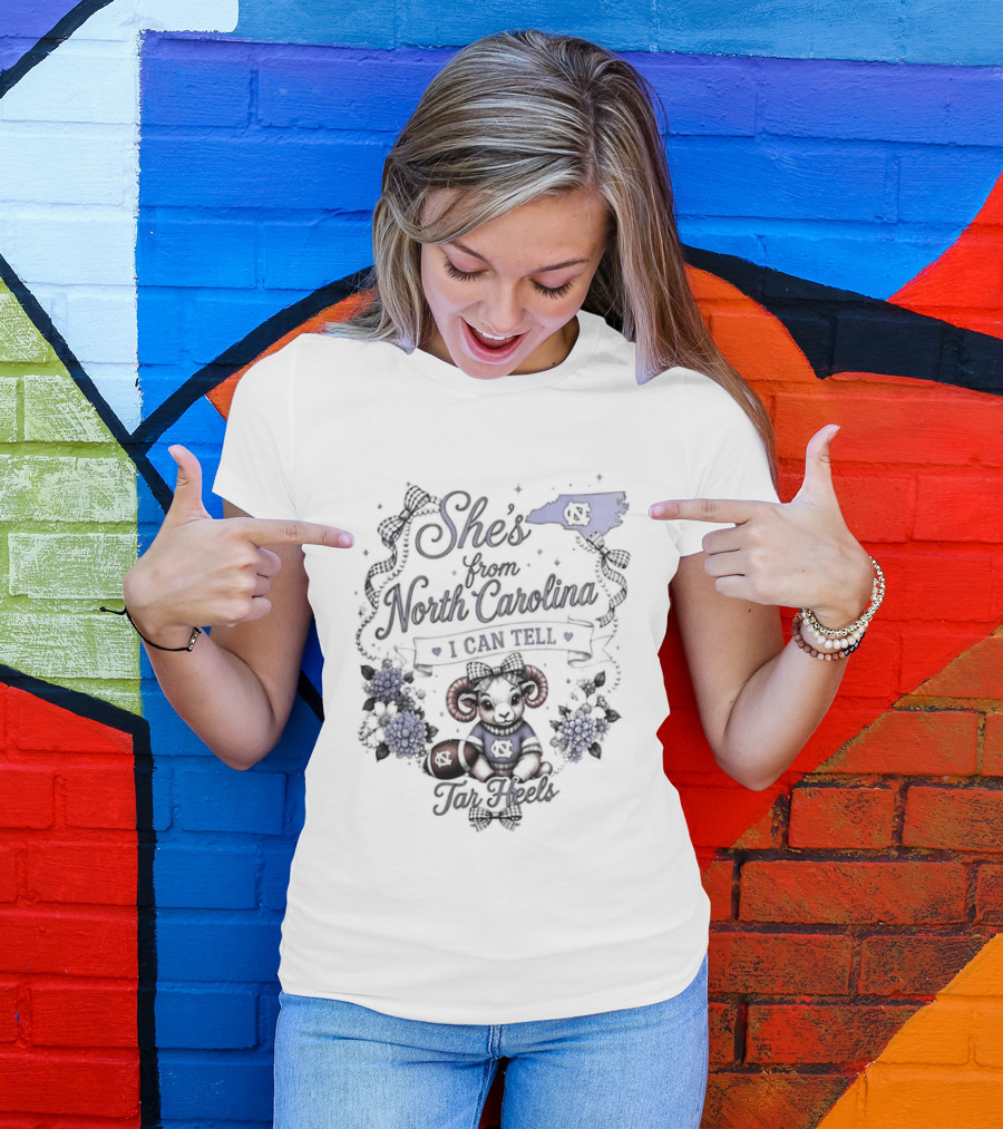 She's From North Carolina Tar Heels I Can Tell T-Shirt