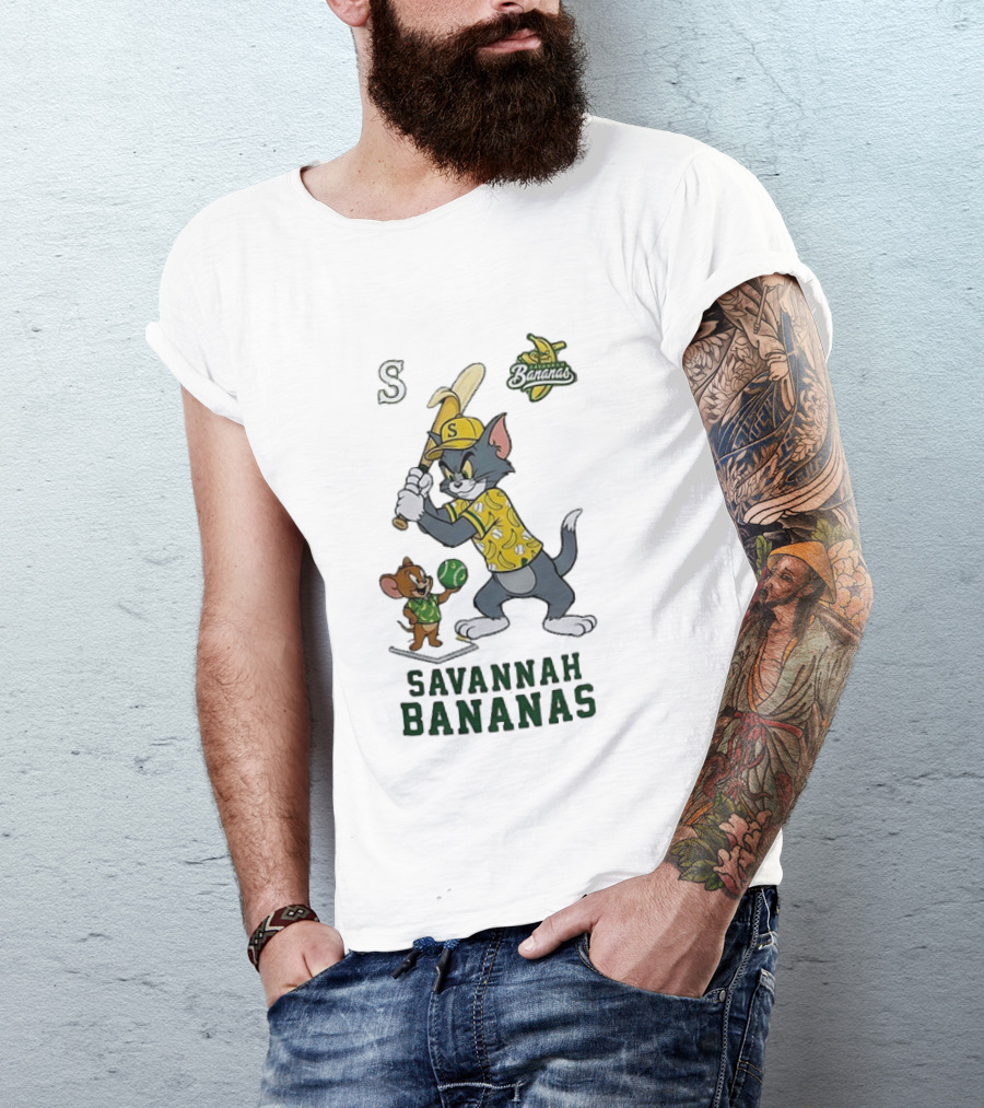 Tom And Jerry Savannah Bananas Baseball Fan T-Shirt
