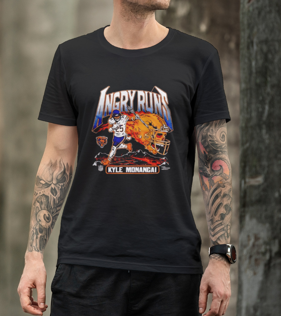 Angry Runs Kyle Monangai Chicago Bears Football NFL 2023 T-Shirt