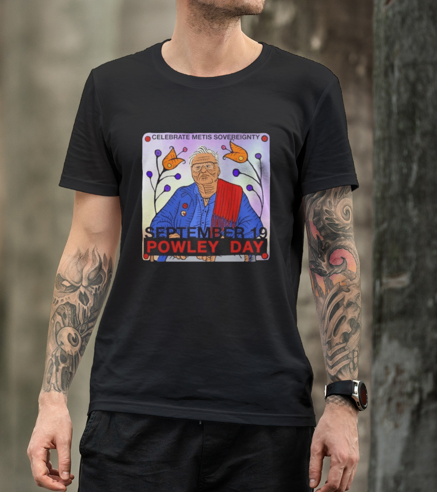 Celebrate Metis Sovereignty September 19 Powley Day With Elder Illustration And Floral Accents T-Shirt