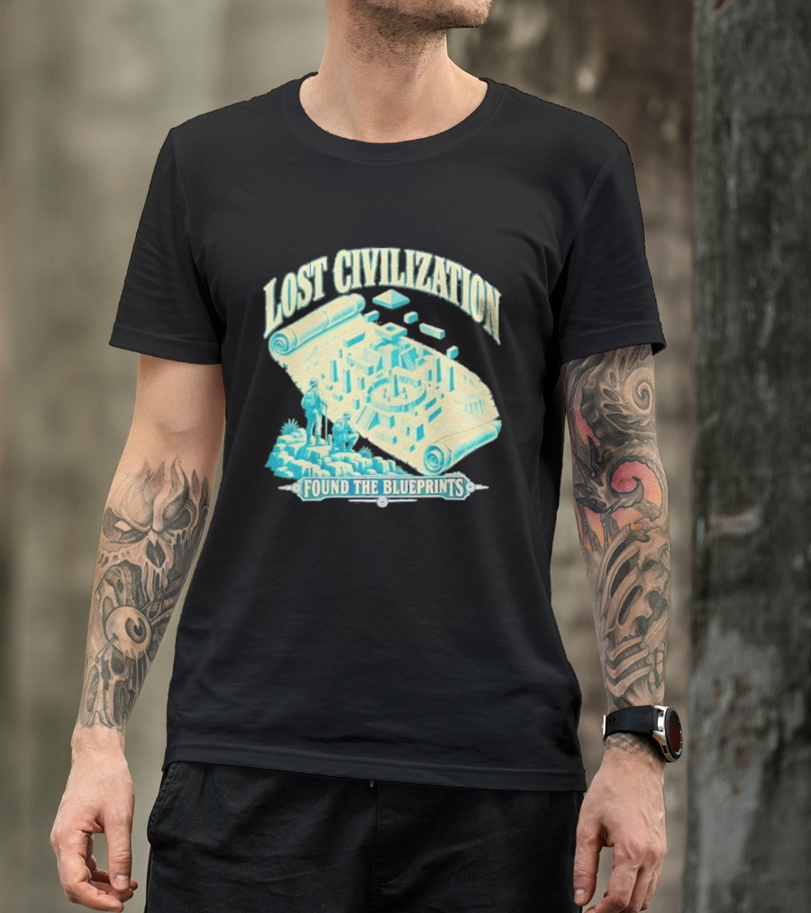 Lost Civilization Ancient Exploration Found Blueprints T-Shirt