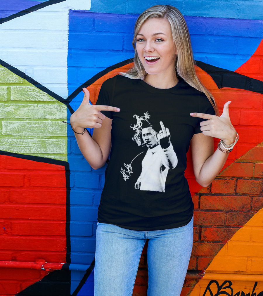 Steve Sarkisian Gesture Smoking Cigar Signature T-Shirt