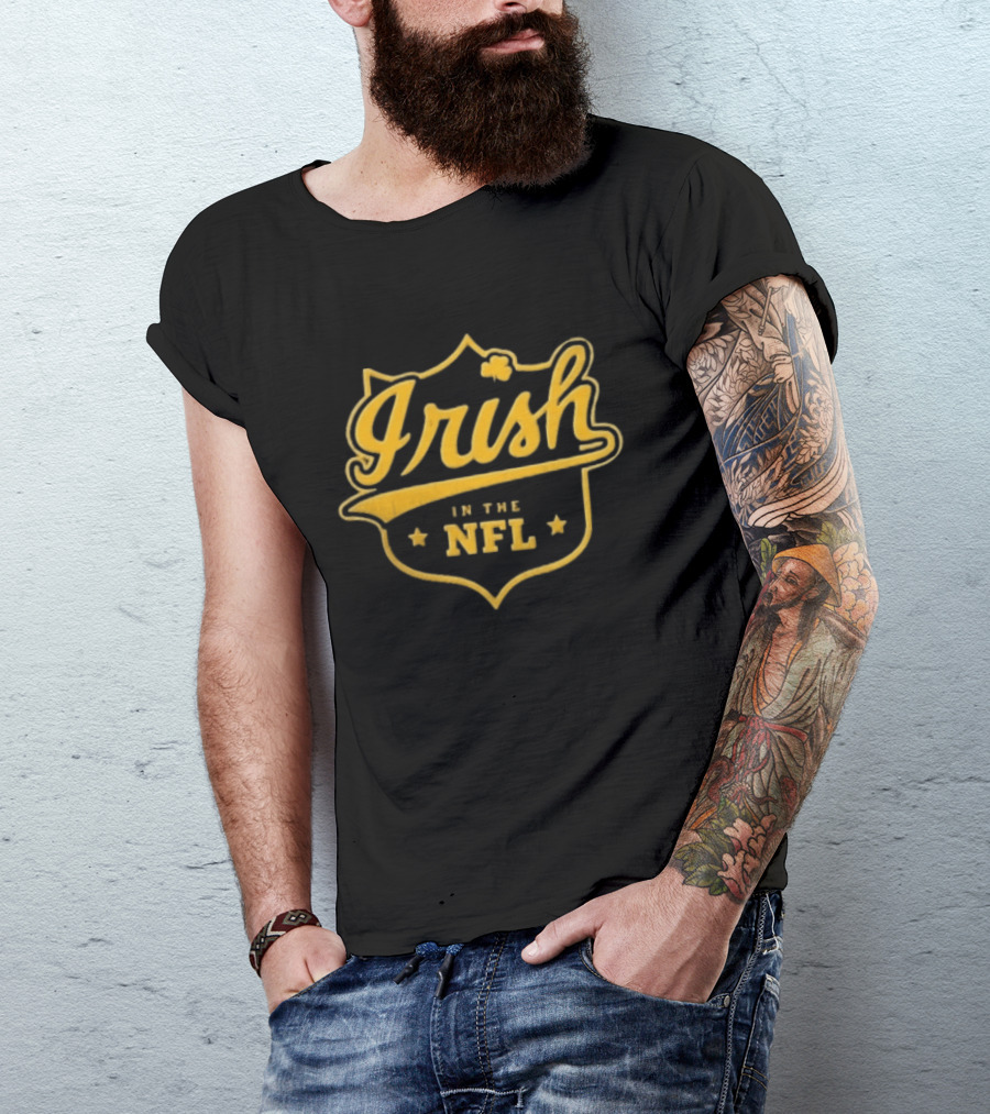 Notre Dame Fighting Irish NFL Football Theme Decorative Crest T-Shirt