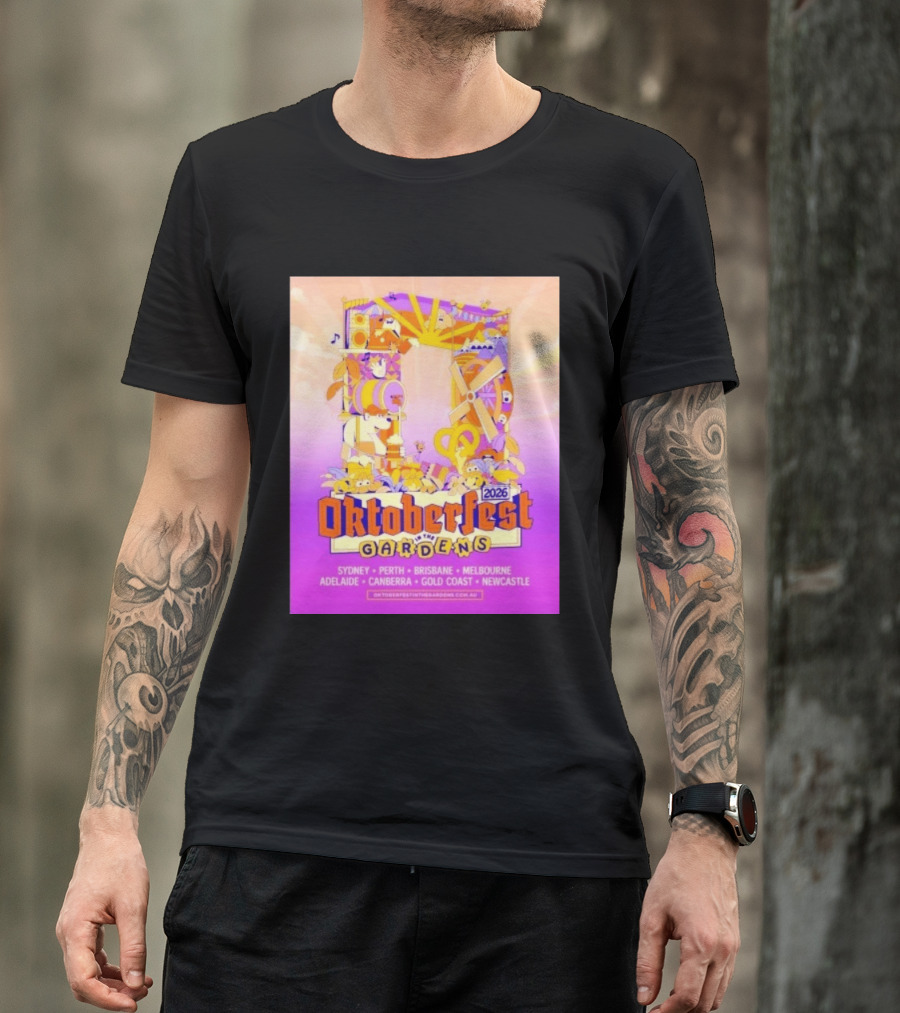Oktoberfest In The Gardens 2026 Australian Tour Sydney Perth Brisbane Melbourne Adelaide Canberra Gold Coast Newcastle T-Shirt