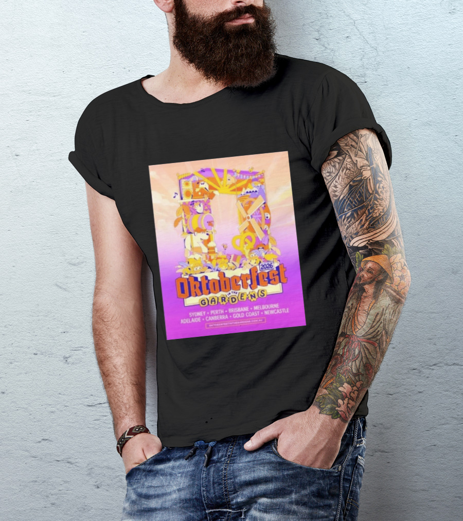Oktoberfest In The Gardens 2026 Australian Tour Sydney Perth Brisbane Melbourne Adelaide Canberra Gold Coast Newcastle T-Shirt