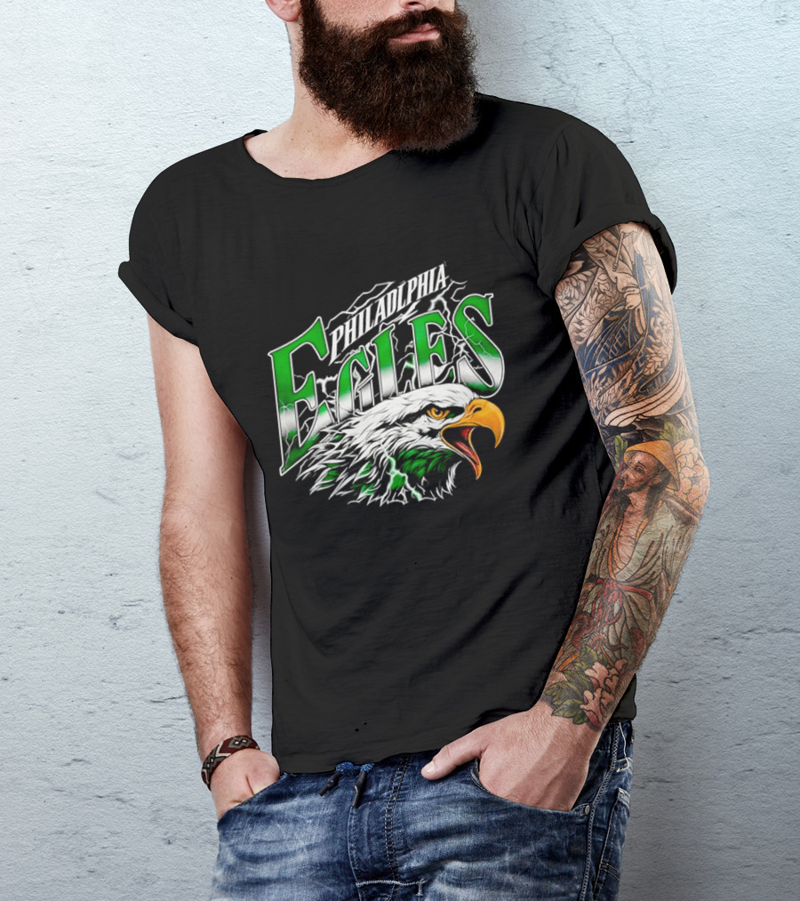 Philadelphia Eagles Lightning Eagle Green T-Shirt