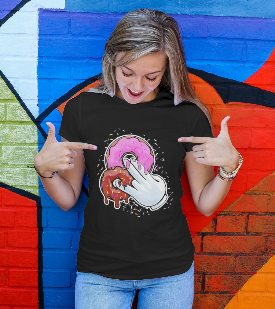 Two In The Pink One In The Stink Donut Gesture Sprinkles T-Shirt