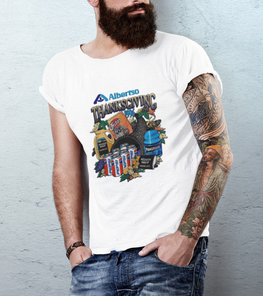 Albertsons Thanksgiving 1996 Fritos Pepsi Powerade Minute Maid Collage T-Shirt