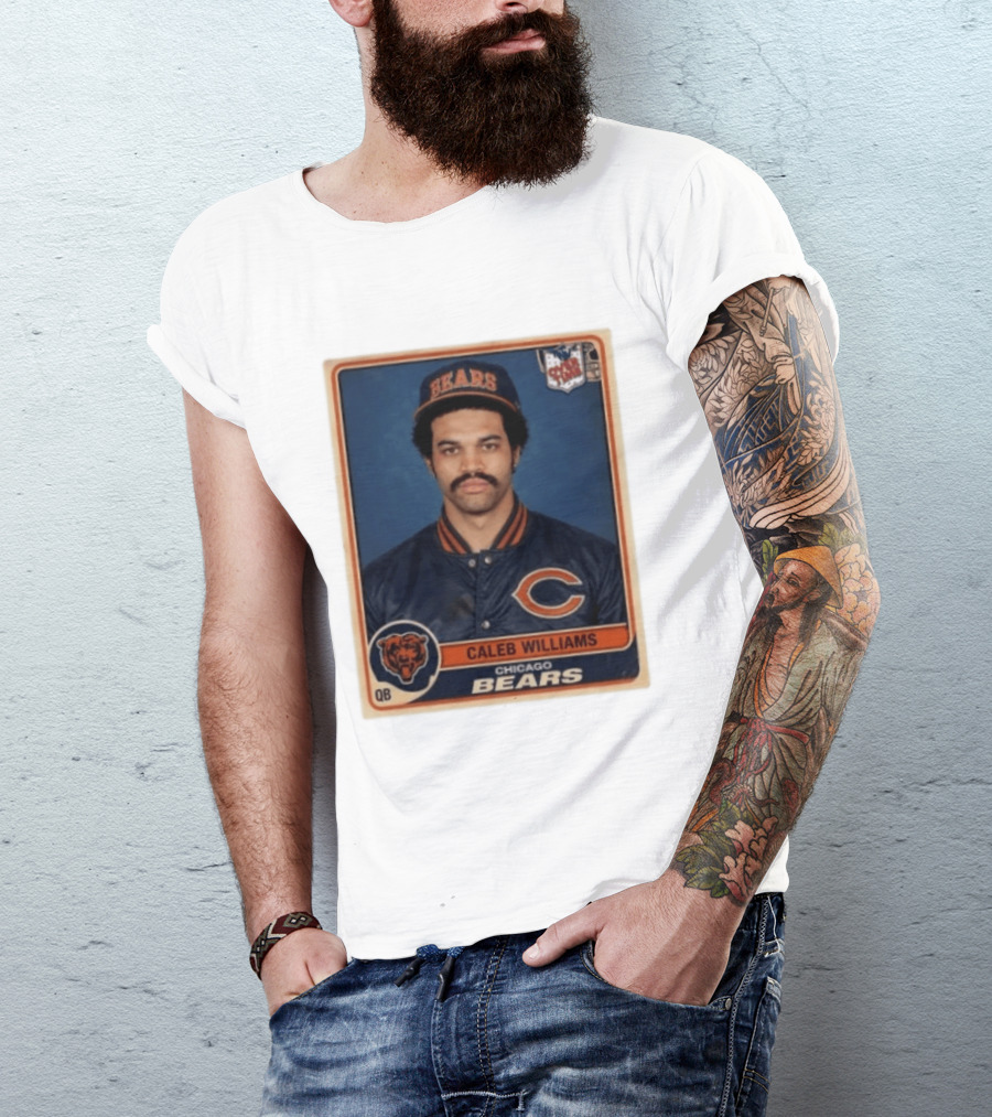 Caleb Williams Chicago Bears QB Vintage Football Card T-Shirt