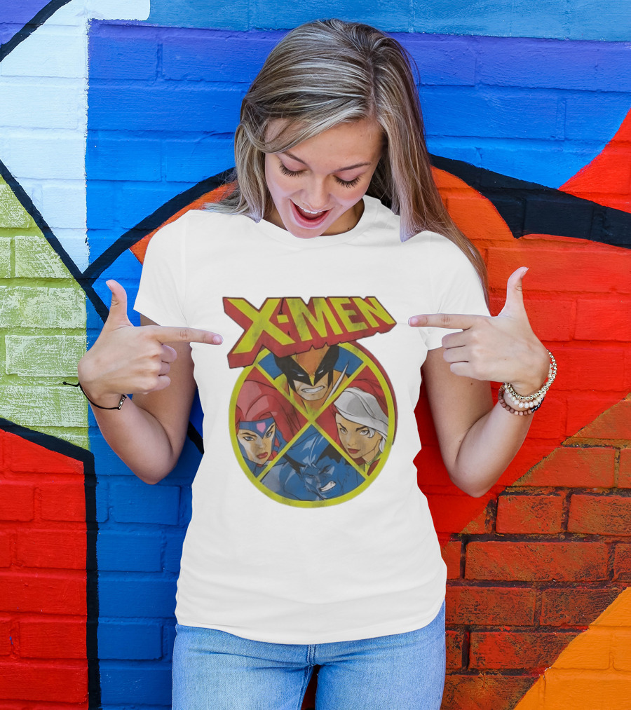 X Men Wolverine Jean Grey Rogue Beast Classic Comic Characters T-Shirt