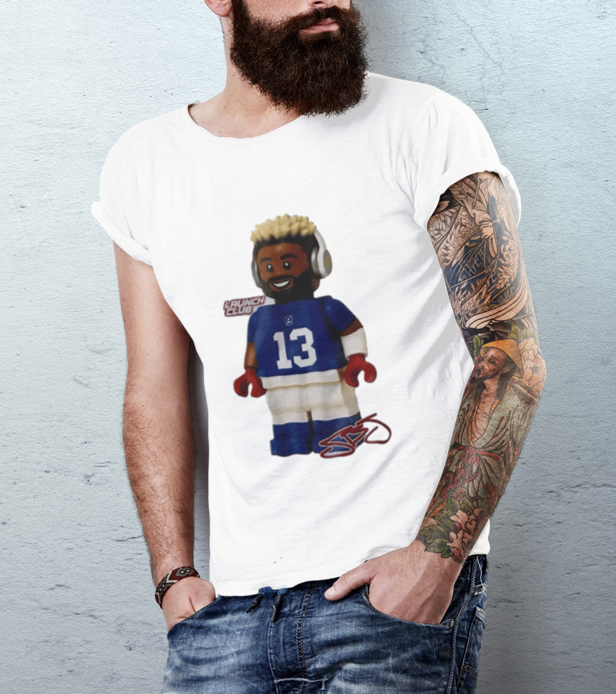 New York Giants Odell Beckham Jr. 13 Lego Figure Launch Club T-Shirt