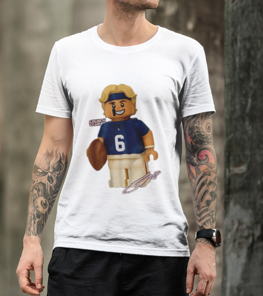 New York Giants Quarterback Jaxson Dart Lego Launch Club 6 Football Cartoon T-Shirt