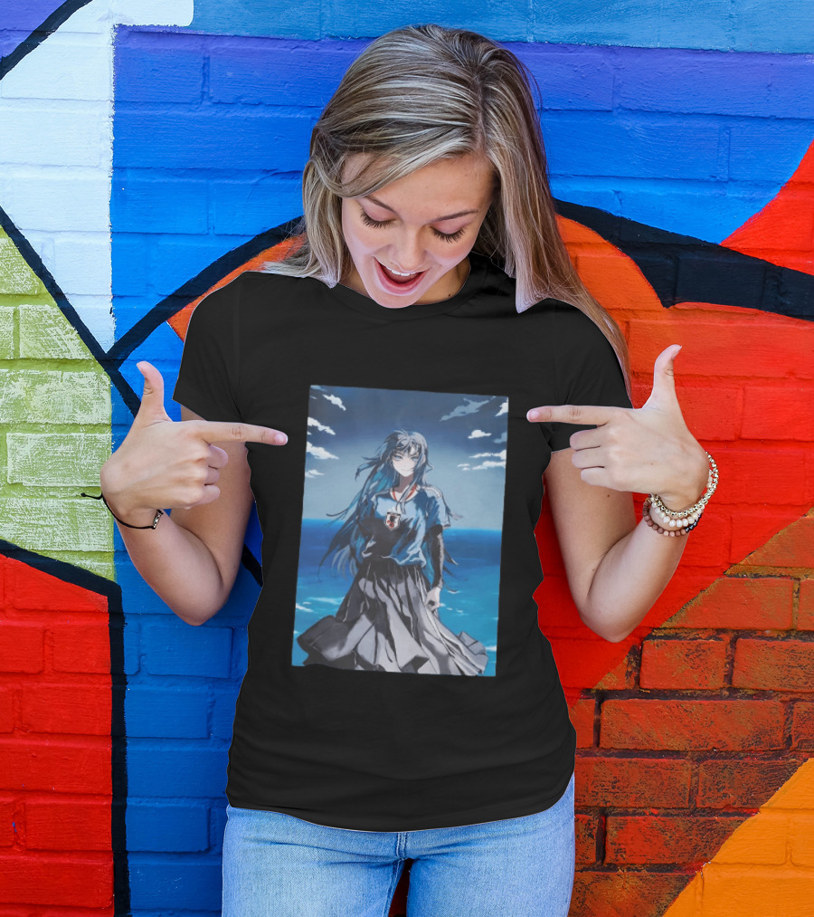 Anime Girl Japan National Football Team JFA Samurai Ocean Scene T-Shirt