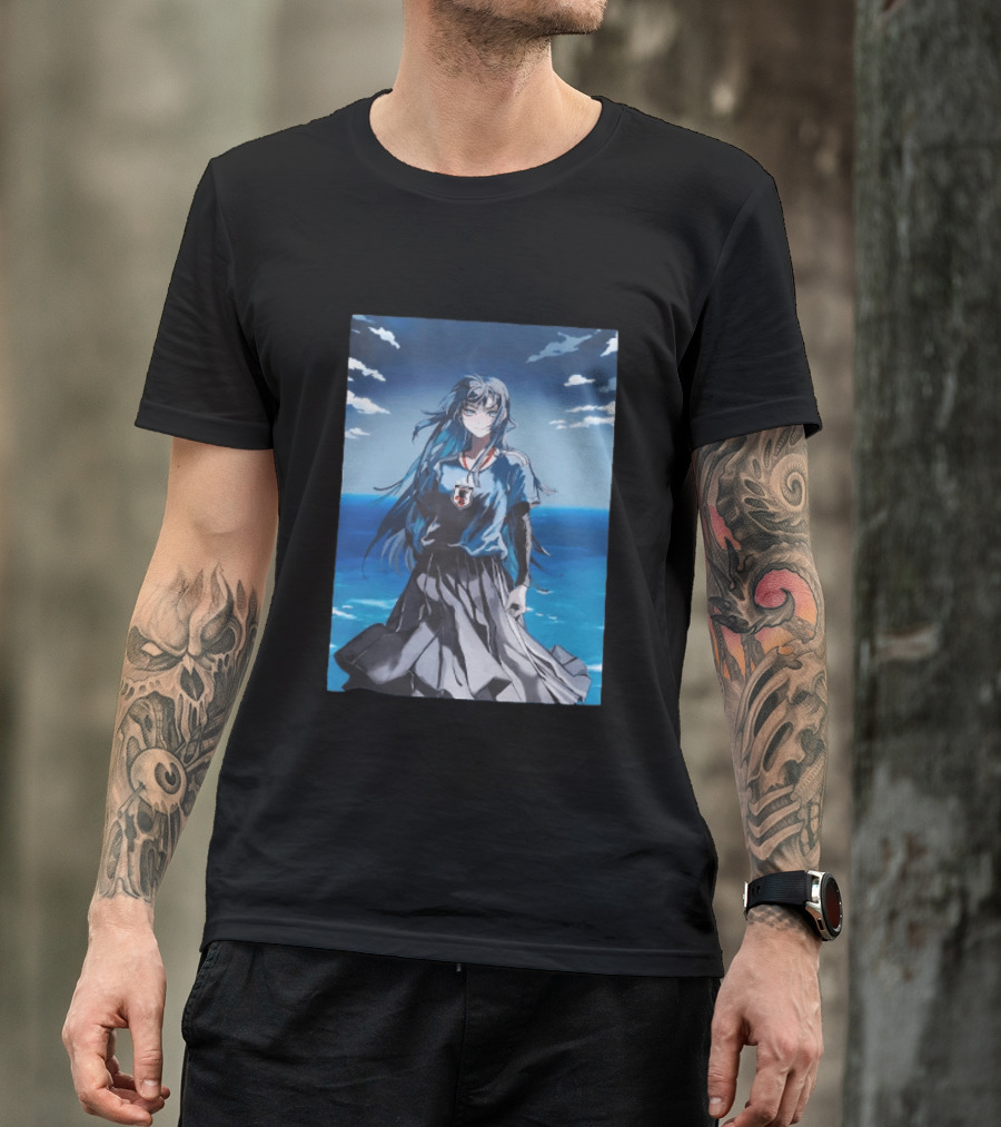 Anime Girl Japan National Football Team JFA Samurai Ocean Scene T-Shirt