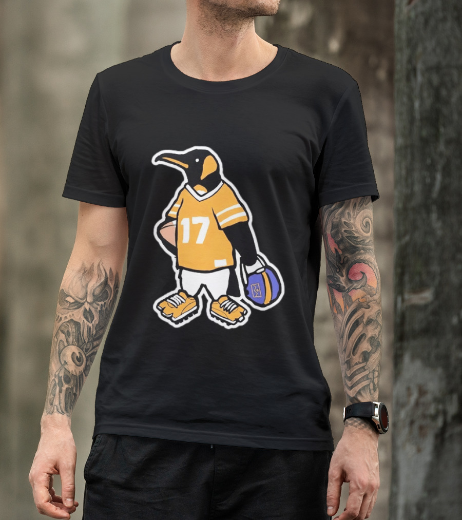 DNVR Number 17 Penguin In Denver Football Gear T-Shirt