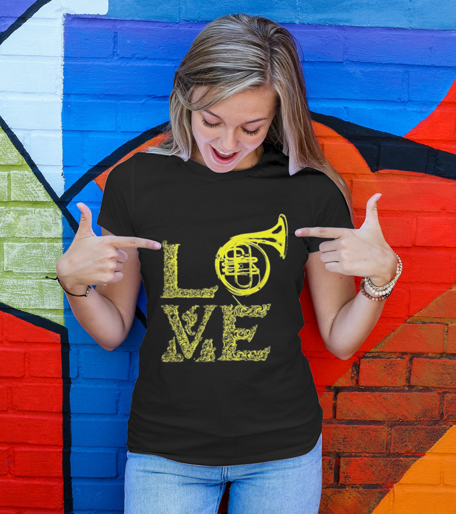Love French Horn Music Orchestra Musician T-Shirt