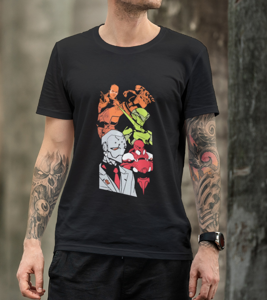 Over Characters Group Sigma Genji Reinhardt Colorful T-Shirt