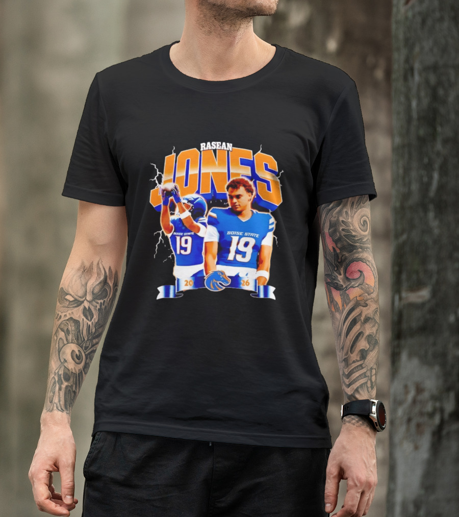 Rasean Jones Boise State Football 2026 Electric Blue Broncos T-Shirt