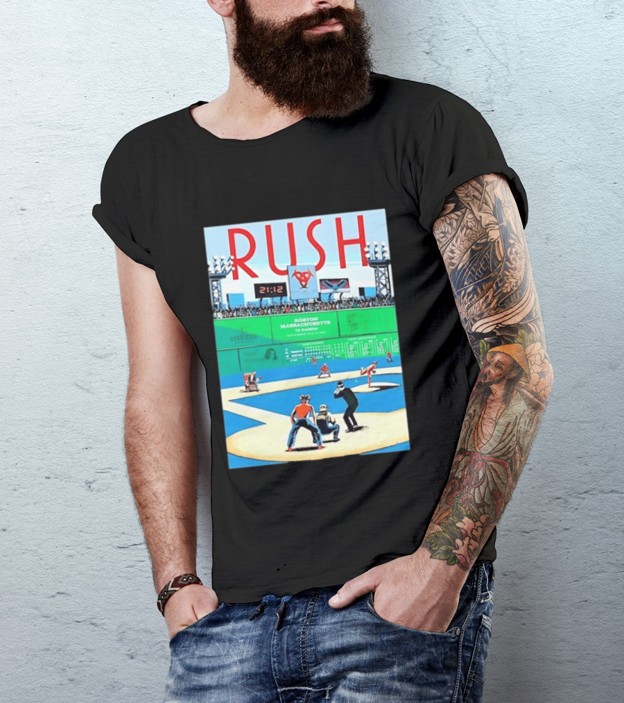 Rush 2112 Fifty Something Tour Boston Massachusetts TD Garden September 5 2024 Stadium Baseball T-Shirt