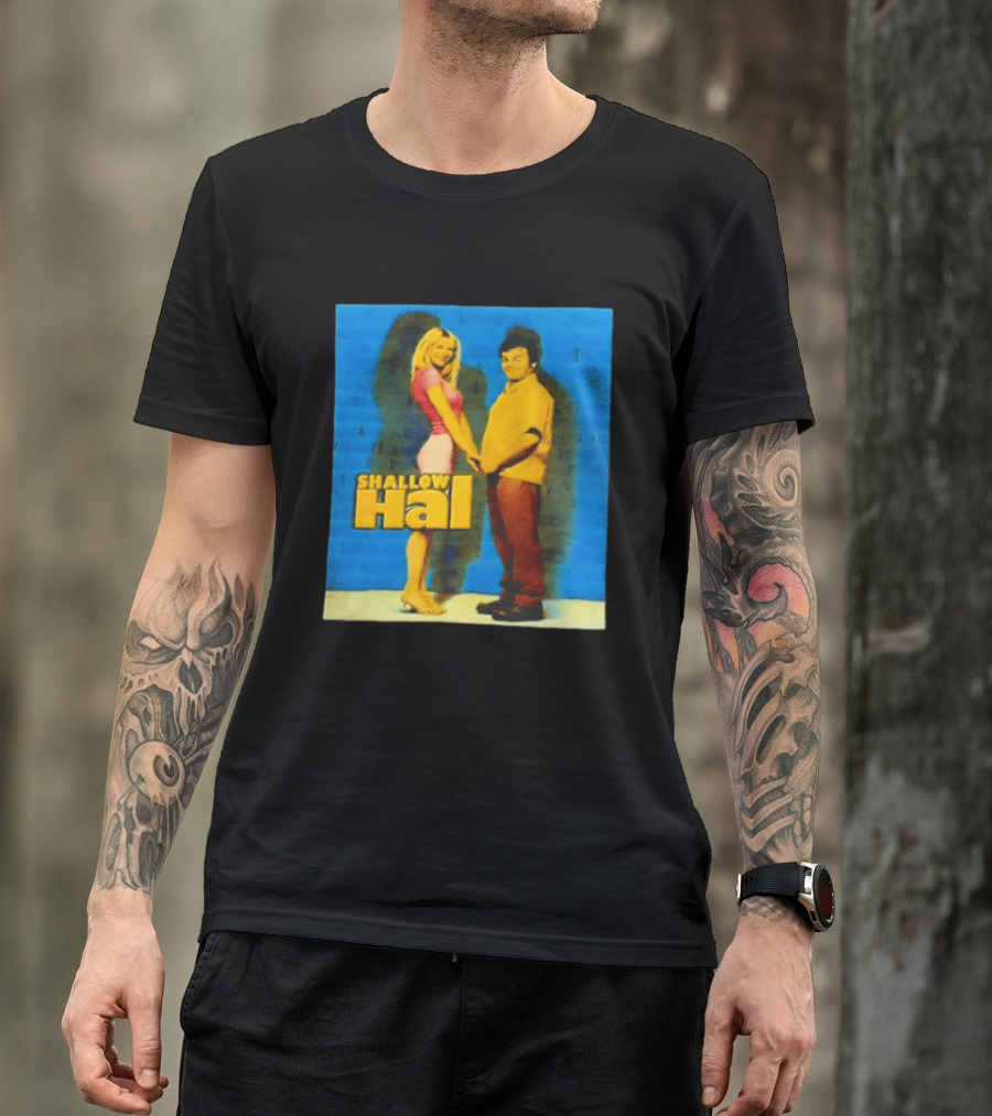 Shallow Hal Jack Black Gwyneth Paltrow Movie Blue Brick Wall T-Shirt