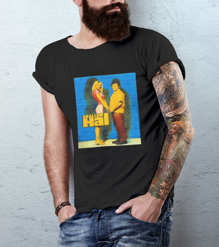 Shallow Hal Jack Black Gwyneth Paltrow Movie Blue Brick Wall T-Shirt