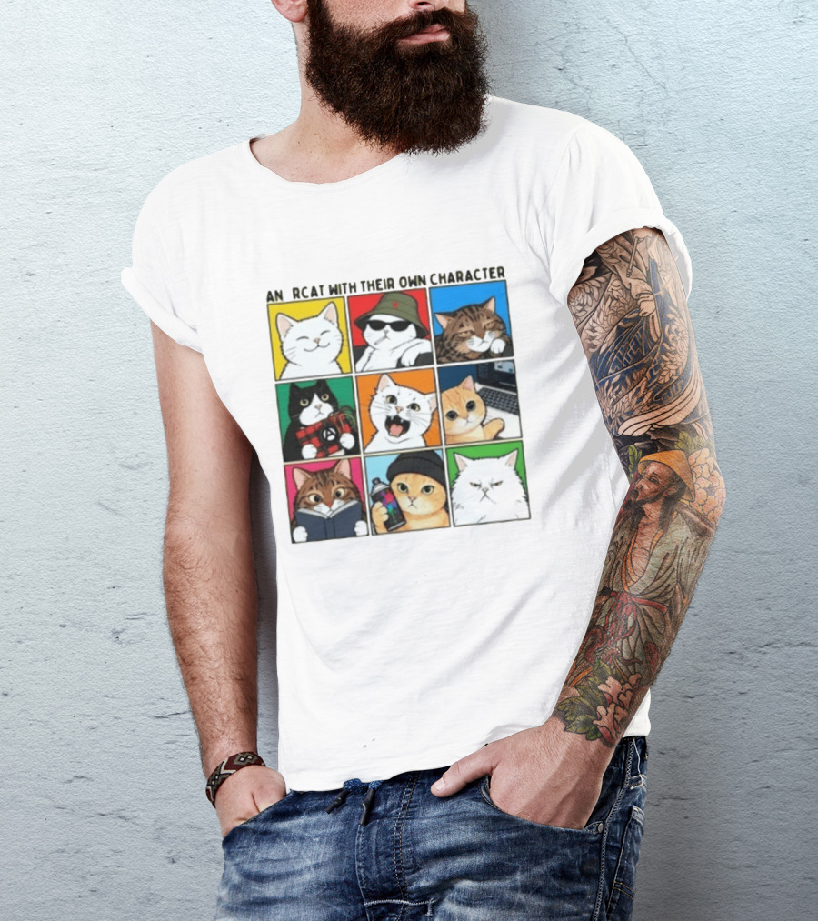 AN RCAT WITH THEIR OWN CHARACTER Cat Collage T-Shirt
