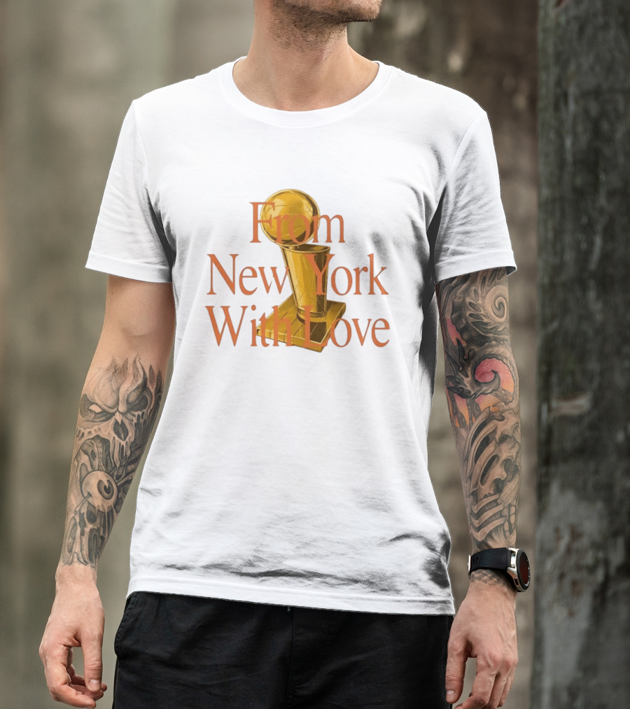 From New York With Love Bricks And Wood Basketball Trophy T-Shirt