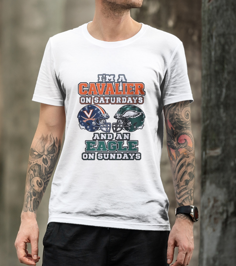 I'm A Cavalier On Saturdays And An Eagle On Sundays Helmet Rivalry T-Shirt
