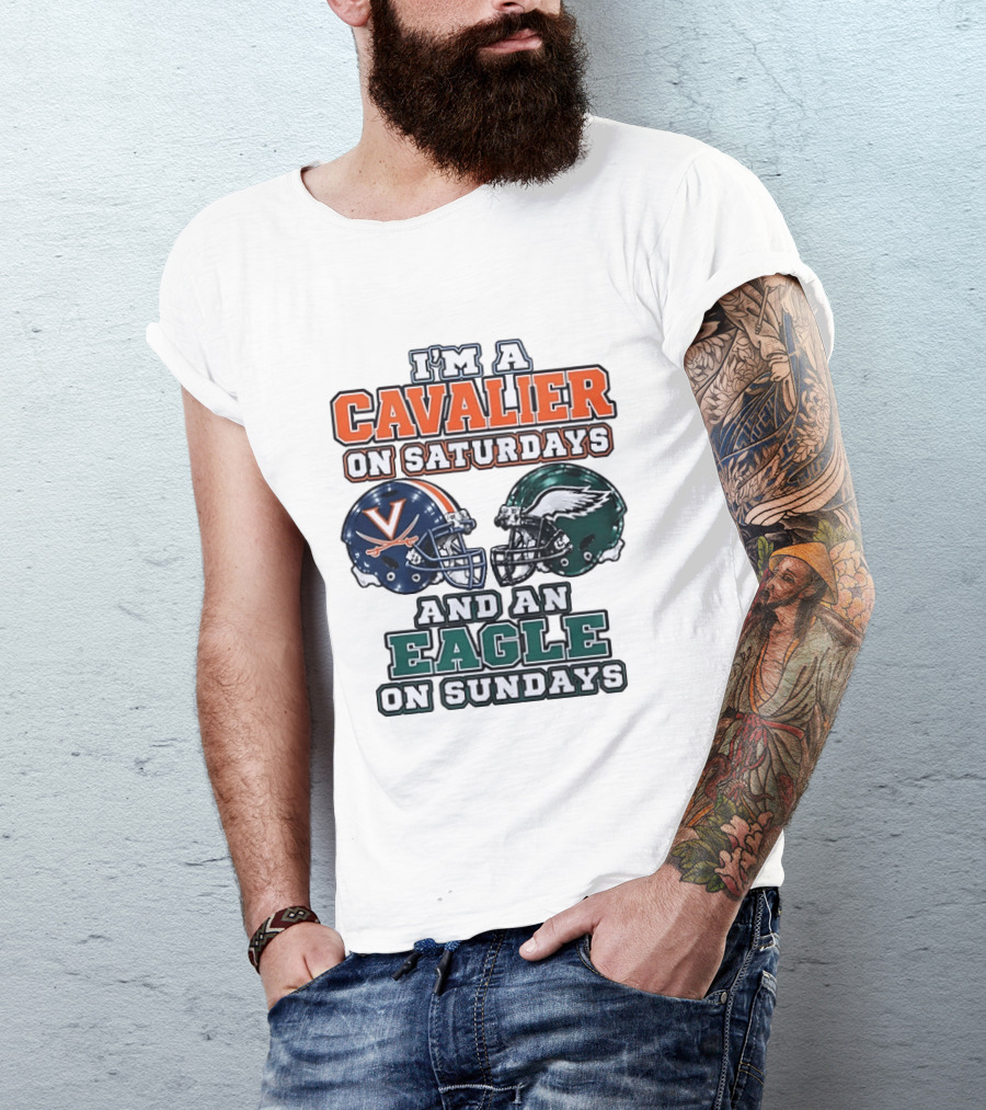 I'm A Cavalier On Saturdays And An Eagle On Sundays Helmet Rivalry T-Shirt