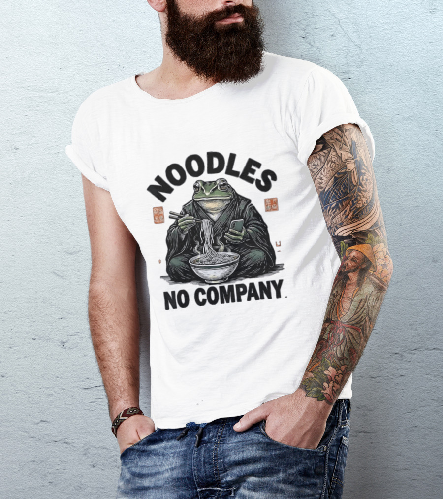 Noodles No Company Frog Eating Ramen Japanese T-Shirt