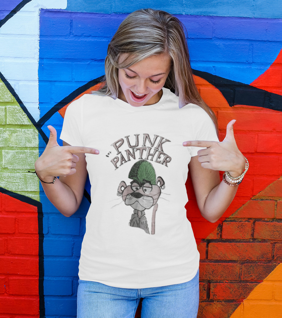 Punk Panther Green Mohawk Pink Panther T-Shirt